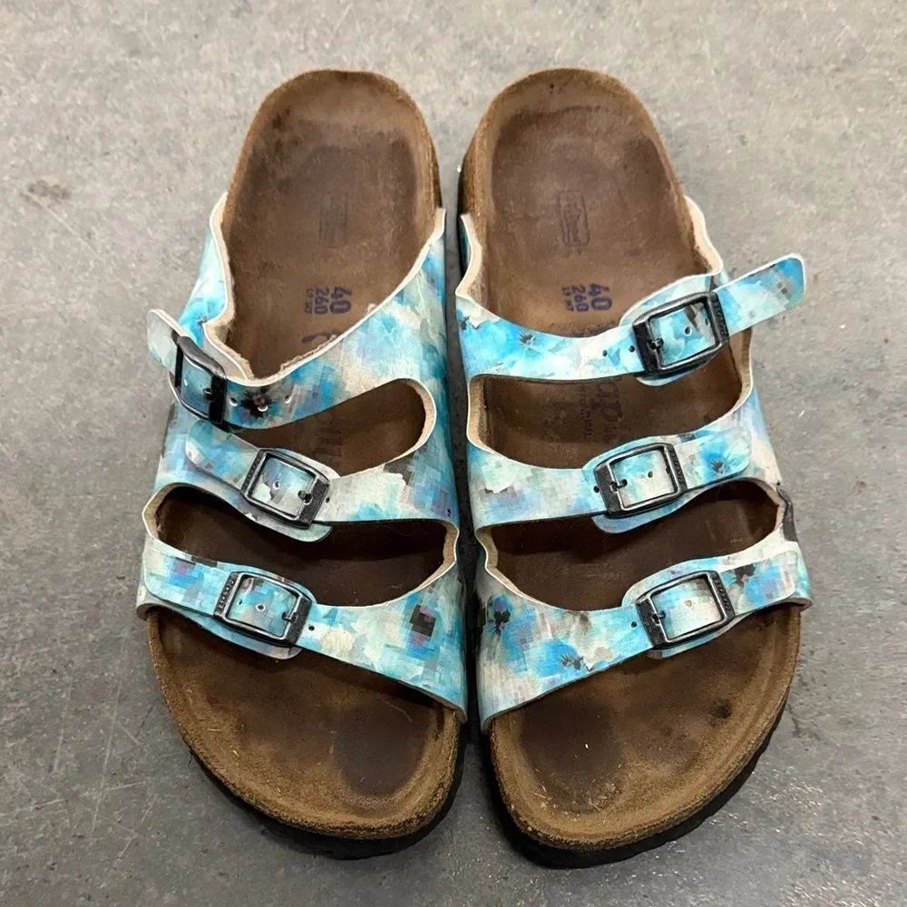 Birkenstock Papillio Blue Patterned Sandals